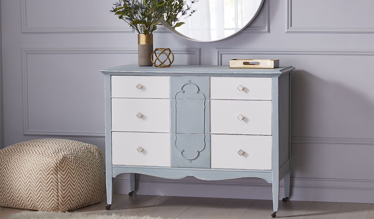 Chalky finish beauty dresser