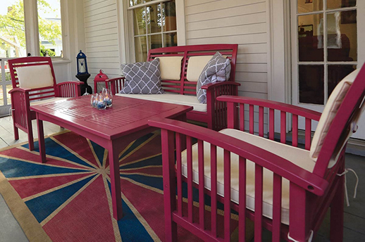 wooden table and chairs