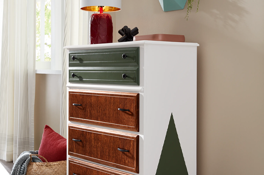 Dresser with Paint and Stain